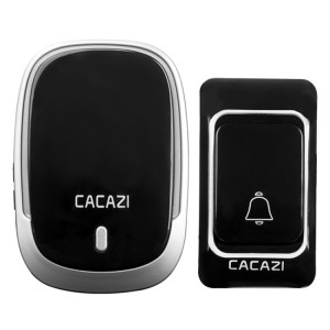 CACAZI Smart Etanche Musique Sans Fil Sonnette Multifonctionnel Téléavertisseur, Taille: (Noir) SC102A979-20