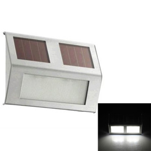 2 LED Contrôle du capteur de lumière à énergie solaire IP44 Applique murale à LED étanche Patio extérieur Voie de jardin Escalier de jardin Étape Éclairage de sécurité de nuit (lumière blanche) SH101A1513-20