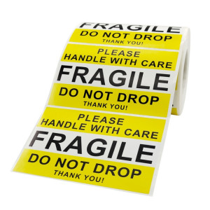 Poignée avec soin étiquette d'avertissement fragile, taille: 2.5x4 pouce (A-249) SH001A1789-20