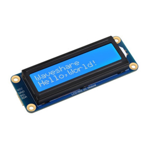 Waveshare 23991 LCD1602 Module I2C, Blanc avec Fond Bleu, 16x2 Caractères, 3.3V/5V SW7557920-20
