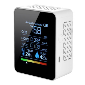 TVOC1 Portable CO2 Qualité de l'air Portable Détecteur de dioxyde de carbone Hygromètre de température intérieure avec écran numérique LED (blanc) SH507W1354-20