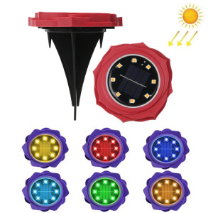 2 PCS 8 LED 8 LEDS Pétales solaires Enterré Lampe étanche Garden Light, Spécifications: Rose rouge (lumière colorée) SH58061099-20