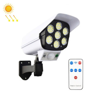 Capteur solaire LED murmaut mural Simulation de la simulation caméra éblouissement Lampe de rue anti-voleur, style: télécommande (77ed) SH60011490-20
