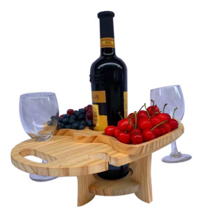Table de pique-nique d'extérieur Porte-vin pliable en bois (couleur de bois) SH901A862-20