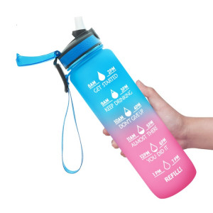 1L TRITAN PLASTILE GRADIENT COULEUR DE COULEUR DE COULEUR PLANCE CAPACITÉ Bouilloire de sport (bleu rose) SH401A1314-20