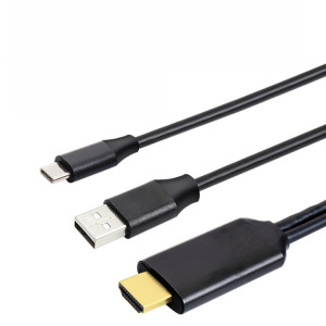 T2 Type C USB To Connecteur d'écran TV 4K 60Hz Compatible 4K 60Hz HD pour téléphones, tablettes, ordinateurs portables, projecteurs (noir) SH101A219-20