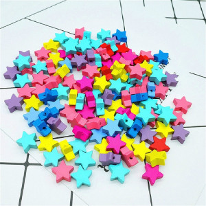 100 PCS / Pack Enfants DIY Puzzle À La Main Coloré Pentagramme Perlé Accessoires Décoratifs, Spécification: 15mm (Livraison De Couleur Aléatoire) SH701A45-20