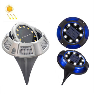 Lampe de pelouse enterrée en extérieur de la lampe solaire en plein air, Spec: 12 LED blanc + lumière bleue (coquille en aluminium) SH06011076-20