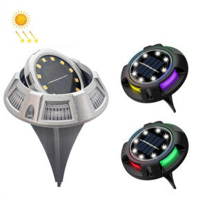 Lampe de pelouse enterrée en extérieur de la lampe solaire en plein air, SPEC: 12 LED Blanc + Couleur Lq (coquille d'aluminium) SH0603100-20