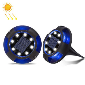 Lampe de pelouse enterrée en extérieur de la lampe solaire en plein air, Spec: 8 LED White + Bleu Light (coquille en plastique) SH060576-20