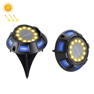 Lampe de pelouse enterrée en extérieur de la lampe solaire en plein air, Spec: 8 LED à chaud + bleu lumière (coquille en plastique) SH060681-20