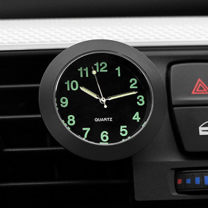 Horloge de voiture Night Light Horloge électronique Décoration de voiture à quartz (bordure noire) SH901B69-20