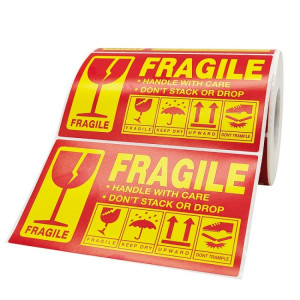 ATTENTION AVERTISSEMENT D'AVERTISSEMENT DE L'EMBALLAGE DE TRANSPORT DE TRANSPORT Autocollant Autocollants Fragile, Taille: 127x76mm (A-310) SH901A633-20