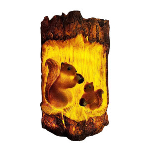 Solar Squirrel Tree Stump de Noël Décoration de Noël Jardin de vacances Ambiance de vacances en plein air Paysage Lumière (lumière chaude) SH801A1216-20