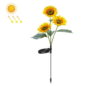 Solar Sunflower Décoration Lumière LED Garden Light Paysage Lumière de paysage, Spécifications: Trois têtes SH95021275-20
