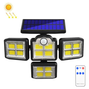 TG-TY085 Feuille murale rotative Solar à 4 têtes avec contrôle à distance Sensation de corps en plein air Lampe de jardin imperméable, style: 198 COB intégré SH3003978-20