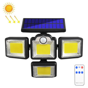 TG-TY085 Feuille murale rotative à 4 tops solaire avec télécommande Sensation de corps en plein air Lampe de jardin imperméable, style: 192 COB intégré SH30041278-20
