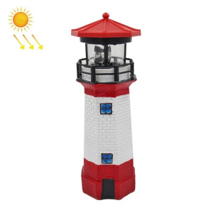 Décoration de jardin extérieure Phare solaire Résine LED Lumière tournante (Blanc rouge) SH301A80-20