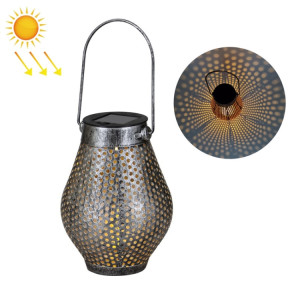 Lanterne creuse portable solaire de fer forgé de cour en plein air (argent) SH201A805-20