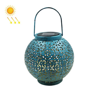 Décoration de jardin extérieure LED Solaire en fer forgé en fer creux de la forme portable en forme de bille (bleu) SH401B1565-20
