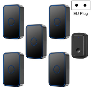 Cacazi A19 1 pour 5 sonnette de musique sans fil sans batterie, bougie: bouche EU (noir) SC002A1088-20