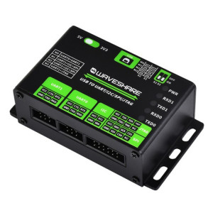 Waveshare 25411 Convertisseur USB 3,3/5 V vers UART/I2C/SPI/JTAG, prend en charge plusieurs interfaces SW68601195-20