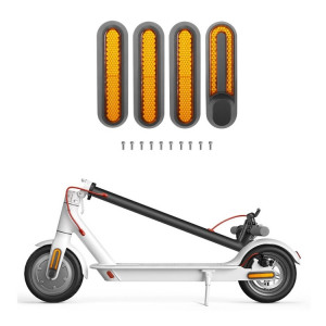 Couverture décorative à quatre voies de roue de scooter électrique avec bandes réfléchissantes et vis pour Xiaomi Mijia 1S / PRO 2 (jaune) SH401B559-20