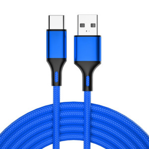 4 PCS 2.4A USB-C / TYPE-C pour le câble de données de la synchronisation rapide, de la longueur: 1m (bleu) SH7602487-20