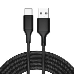 4 PCS 2.4A USB-C / TYPE-C pour le câble de données de la synchronisation rapide de l'USB tressé, de la longueur: 2M (noir) SH76151987-20