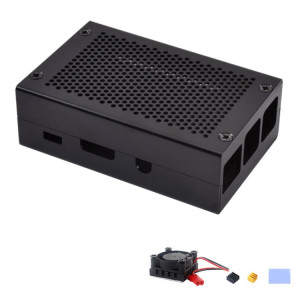 Boîte de refroidissement de grille en alliage d'aluminium pour la framboise PI 3 Modèle B PI 2 / B + Noir avec ventilateur SH45021496-20