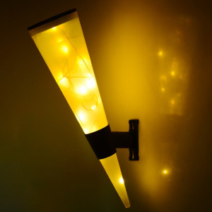 Lampe murale solaire à cône circulaire N231 Lumière de paysage de jardin extérieur, style: feux de cordes SH0701441-20
