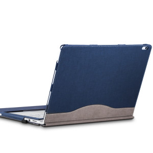 Pochette de protection pour ordinateur portable en cuir PU pour le livre de la surface Microsoft 2 13.5 pouces (bleu profond) SH802D252-20