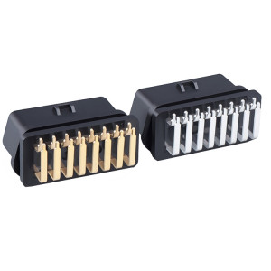 2 PCS J1962f OBD2 16PIN 90 Degree Bend Female Head Connector, Gold Plated + Nickel Plated SH9056134-20