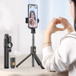 Phuetooth Bluetooth Selfie Stick Stick Support, Spécifications: K10 (Noir) SH3701787-20