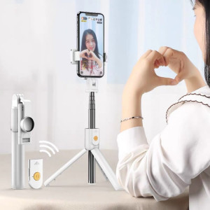 Téléphone mobile Bluetooth Selfie Stick Stick Support, Spécifications: K10 (Blanc) SH37021082-20