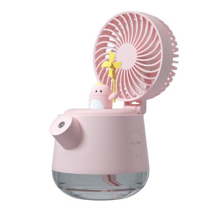 Ventilateur de bureau de pulvérisation de pulvérisation de pulvérisation de pulvérisation de pulvérisateur de compagnie d'animal de compagnie USB A04A (rose petit dinosaure) SH001B875-20