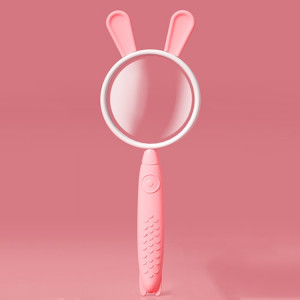 Loupe 3x Loupe HD Dessin animé Loupe en verre Toy cadeau pour enfants (lapin rose) SH101A1332-20