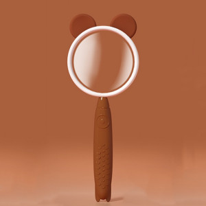 Loupe 3x Loupe HD Dessin animé Loupe en verre cadeau jouet pour enfants (ours café) SH101B346-20