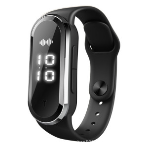 Bracelet anti-moustique ultrasonique M21 avec encontre et fonction de température et de température (noir) SH201A383-20
