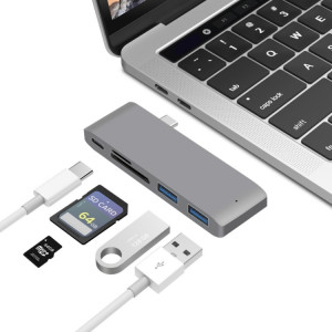 USB-C à HDMI Splitter Docking Station Station Lecteur de carte, Spécifications: 5 en 1 gris SH52011663-20