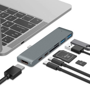 Type-C à 4K HDMI HUM Station d'accueil TF / SD Lecteur de carte SD pour MacBook Pro (gris) SH601A1667-20