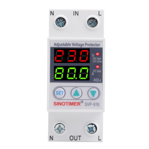 SINOTIMER SVP-916 RÉGLABLE AUTO-RESPECTURATION OUT-VOLATION SUPPRIMANCE PROTECTEUR, COURANT: 80A SS970384-20