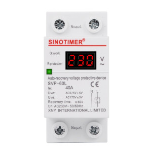 Protecteur sous tension de réinitialisation automatique Sinotimer 220V LED (SVP-60L) SS101A1442-20
