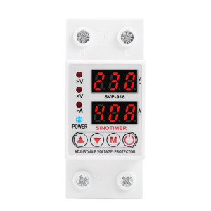 SINOTIMER SVP-918 Protecteur de sous-tension de surtension intelligent à réinitialisation automatique réglable, courant: 40A SS1601903-20
