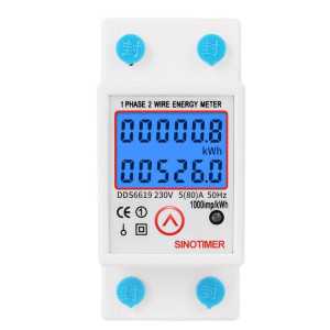 Sinotimer DDS6619-526L-2 peut réinitialiser zéro affichage de rétroéclairage monophasé SS3130123-20