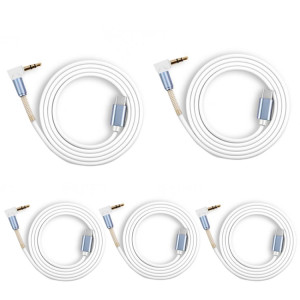 5 PCS Type-C / USB-C à 3,5 mm Malen Male Spring Adapter Cable, Longueur du câble: 1M (blanc) SH201B604-20