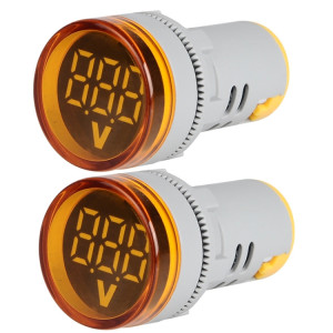 2 pcs indicateur de signal de tension CC 22 mm Round 6-100V Voltmètre universel (ST16VD-05 Jaune) SS701E658-20