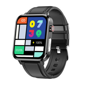 Loanciy E86 1,7 pouce de surveillance cardiaque surveillance de la montre Bluetooth intelligente, couleur: cuir noir SL1804386-20