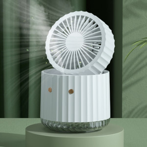 PW01 USB Water Cooling Mini Fan Desktop Turbo LED Spray Humidification Refroidisseur d'air (Blanc) SH001A1554-20