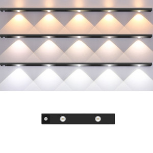Barre lumineuse de capteur de corps humain à LED intelligent ultra-mince, longueur: 30 cm (Black de piano) SH302A1122-20